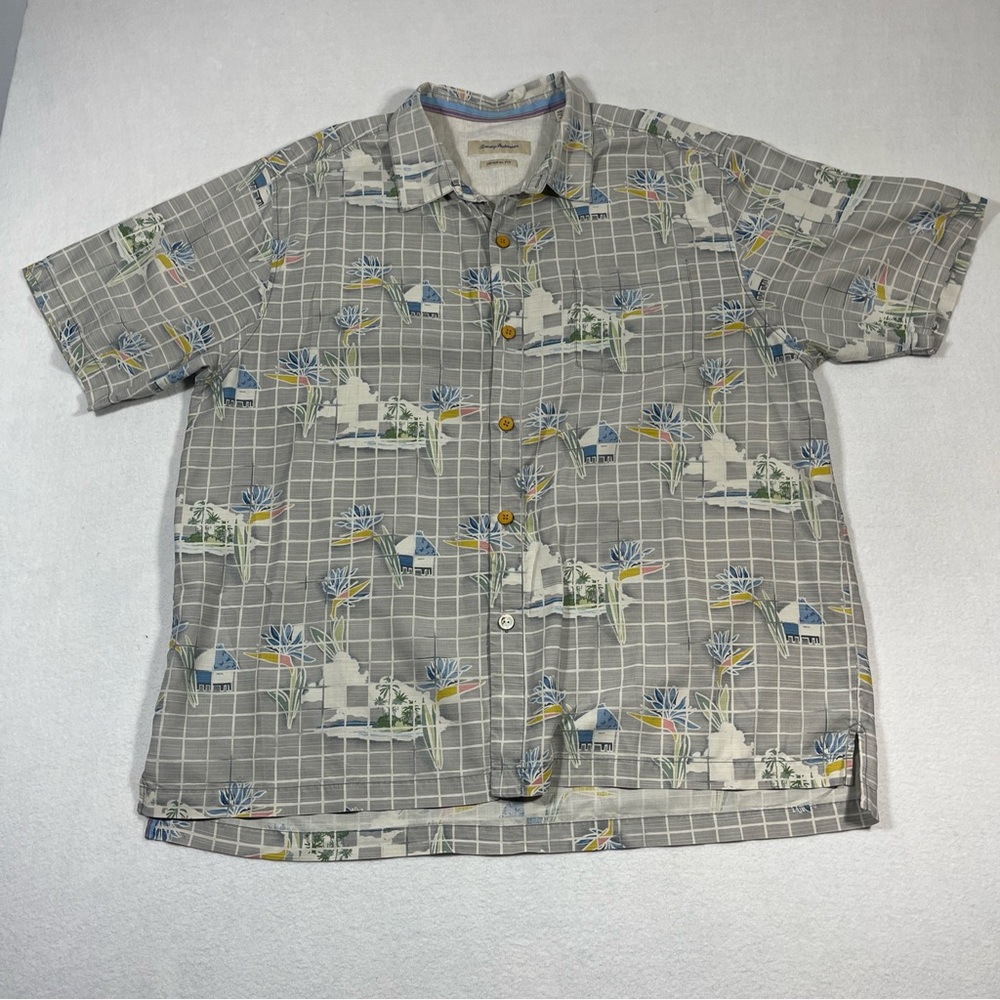Tommy‎ Bahama Men's Island Camp Marino Paradise 2XL XXL Hawaiian Silk